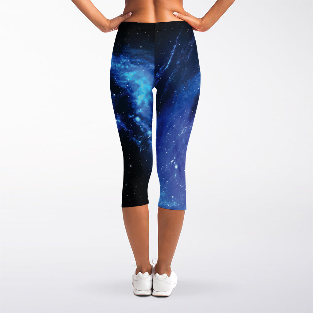 Deep Space Milky Way Print Women's Capri Leggings