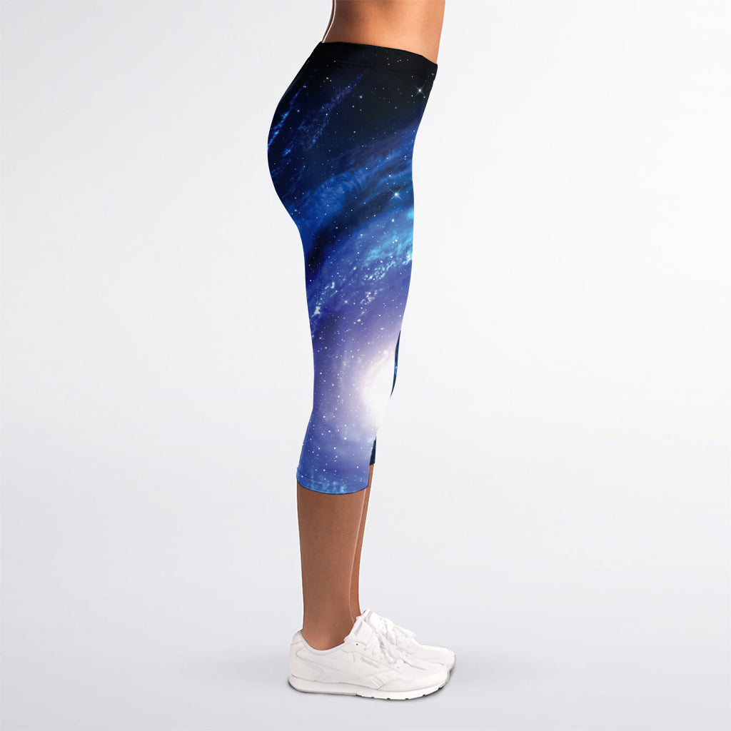 Deep Space Milky Way Print Women's Capri Leggings