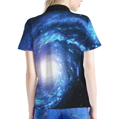 Deep Space Milky Way Print Women's Polo Shirt