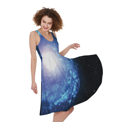 Deep Space Milky Way Print Women's Sleeveless Dress
