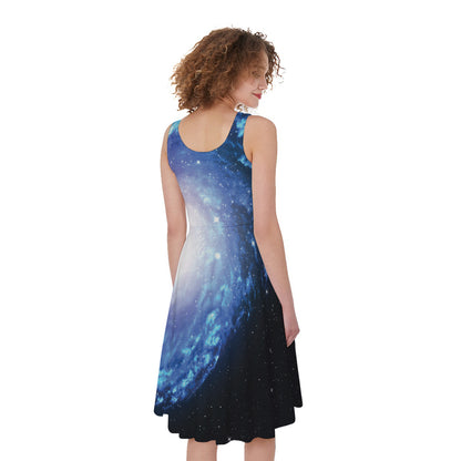 Deep Space Milky Way Print Women's Sleeveless Dress