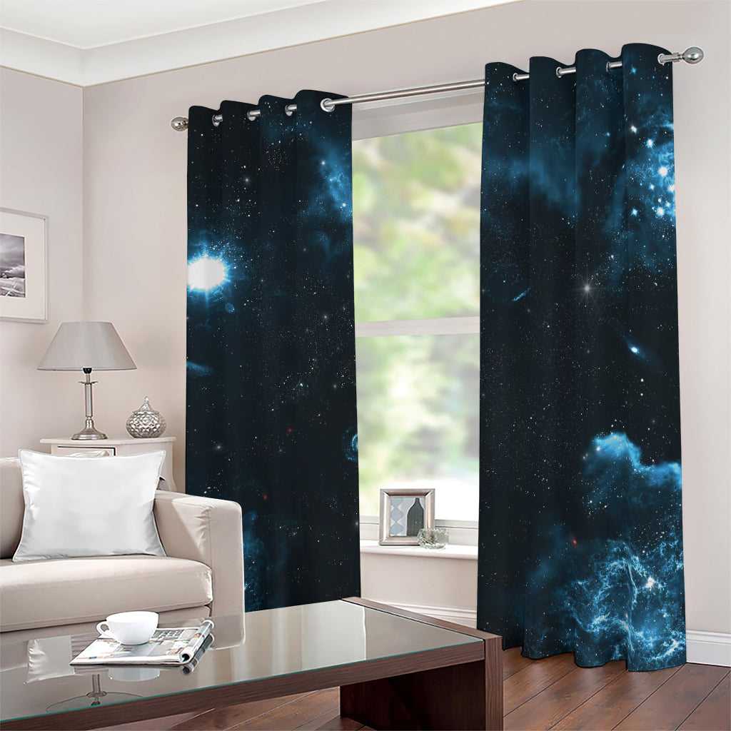 Deep Space Print Blackout Grommet Curtains