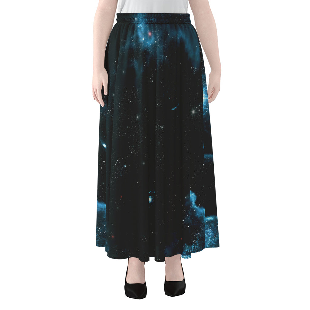 Deep Space Print Chiffon Maxi Skirt