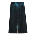 Deep Space Print Cotton Front Slit Maxi Skirt