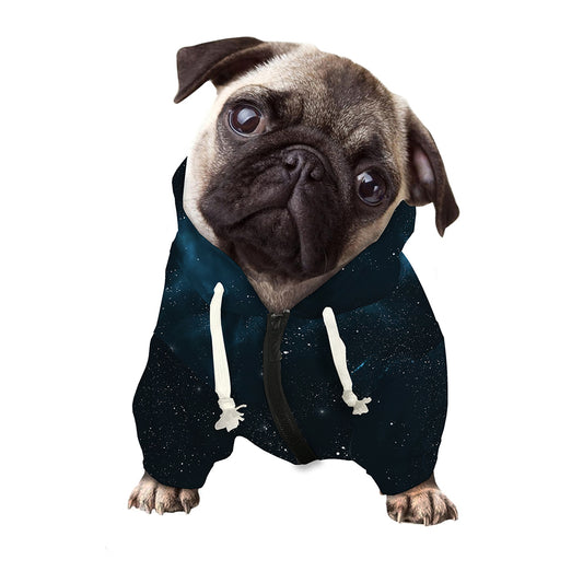 Deep Space Print Dog Zip Up Hoodie