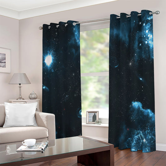 Deep Space Print Extra Wide Grommet Curtains