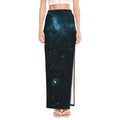 Deep Space Print High Slit Maxi Skirt