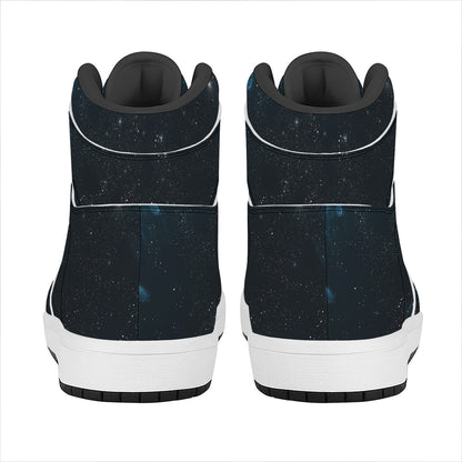 Deep Space Print High Top Leather Sneakers