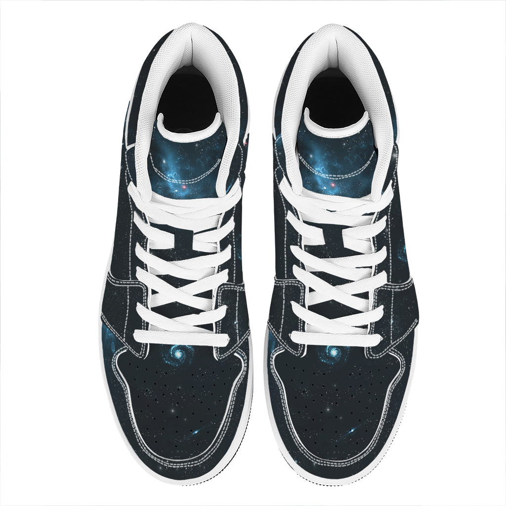 Deep Space Print High Top Leather Sneakers