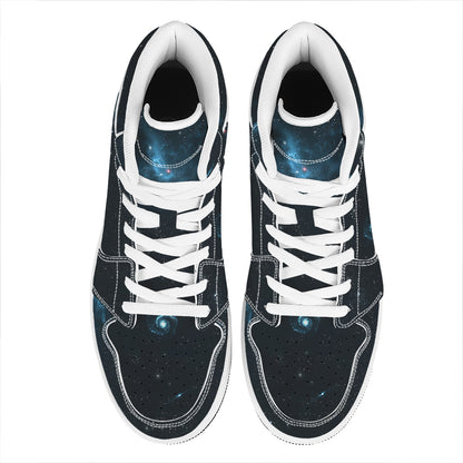 Deep Space Print High Top Leather Sneakers