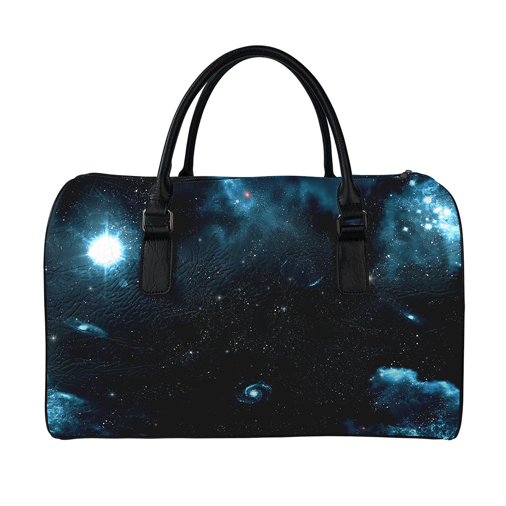 Deep Space Print Leather Duffle Bag