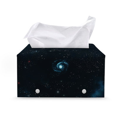 Deep Space Print Leather Tissue Box Cover