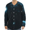 Deep Space Print Long Sleeve Baseball Jersey