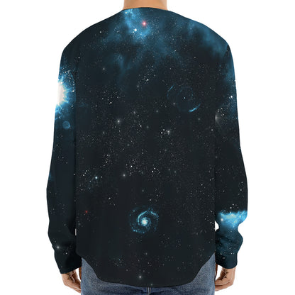 Deep Space Print Long Sleeve Baseball Jersey