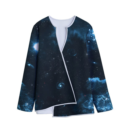 Deep Space Print Long Sleeve Short Coat