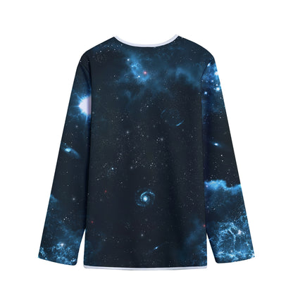 Deep Space Print Long Sleeve Short Coat