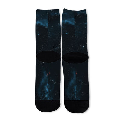 Deep Space Print Long Socks