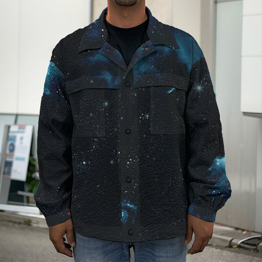 Deep Space Print Men's Shirt Jacket