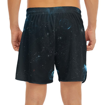 Deep Space Print Men's Split Running Shorts