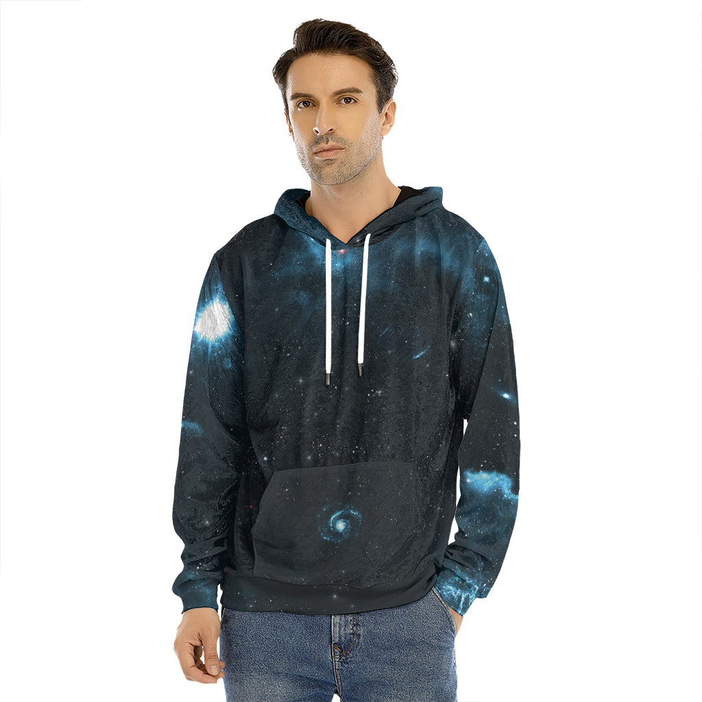 Deep Space Print Men's Velvet Pullover Hoodie