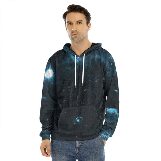 Deep Space Print Men's Velvet Pullover Hoodie