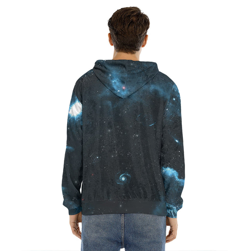Deep Space Print Men's Velvet Pullover Hoodie