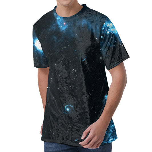 Deep Space Print Men's Velvet T-Shirt