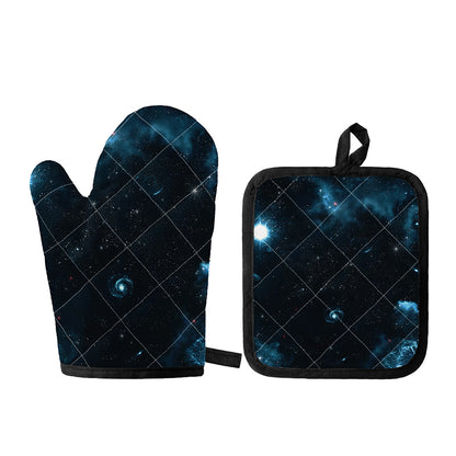Deep Space Print Oven Mitt And Pot Holder Set