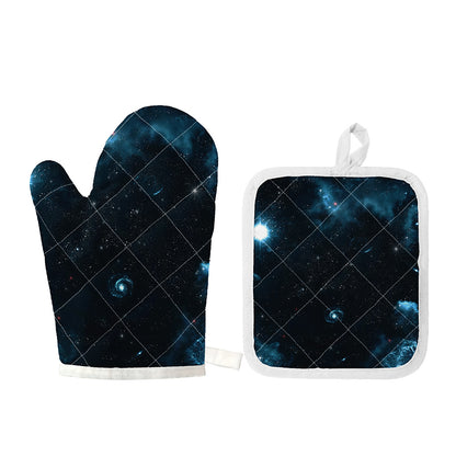 Deep Space Print Oven Mitt And Pot Holder Set
