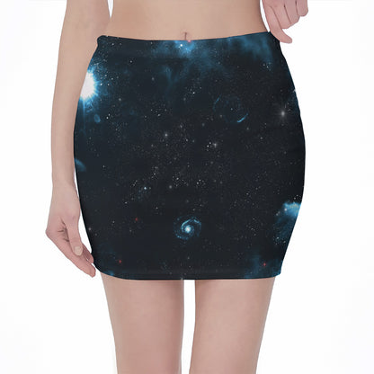 Deep Space Print Pencil Mini Skirt