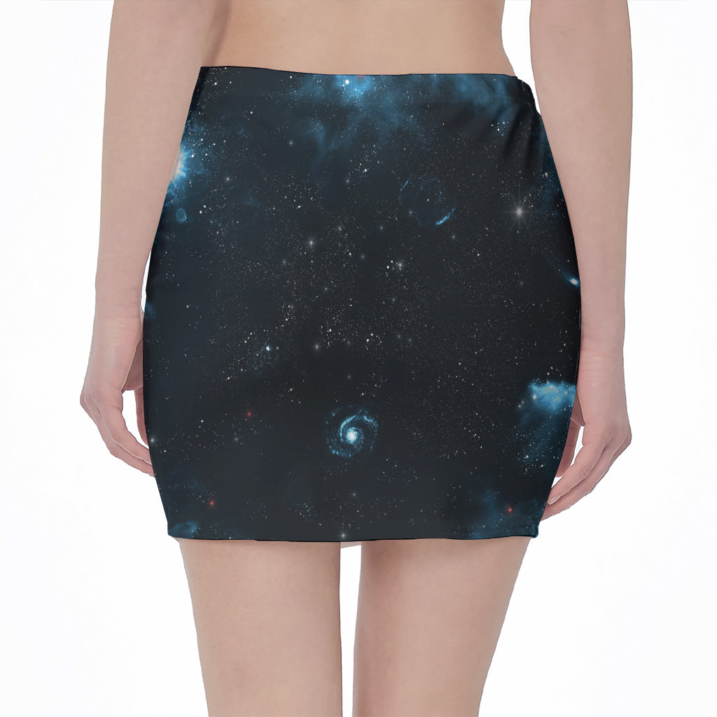 Deep Space Print Pencil Mini Skirt
