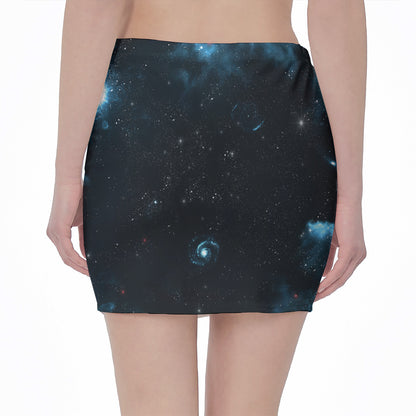 Deep Space Print Pencil Mini Skirt