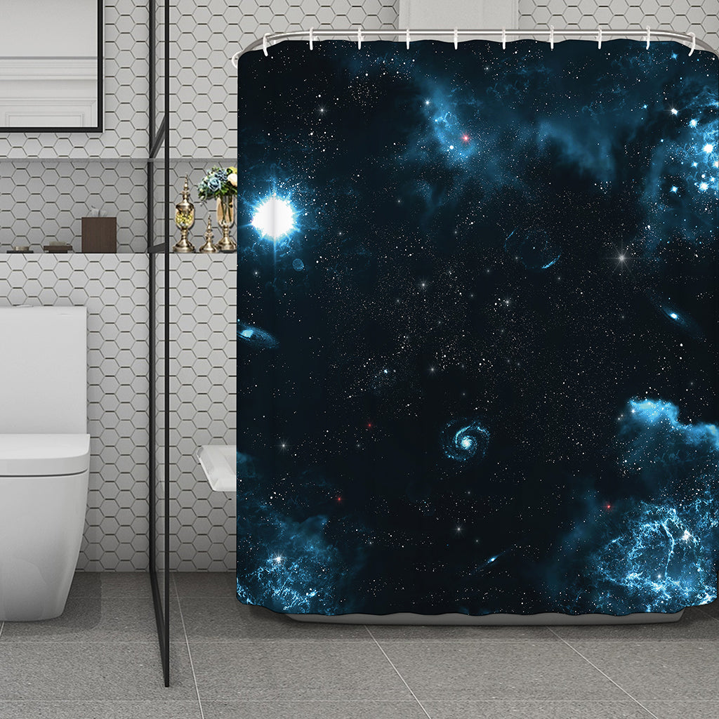 Deep Space Print Polyester Shower Curtain