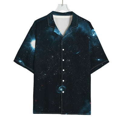 Deep Space Print Rayon Hawaiian Shirt