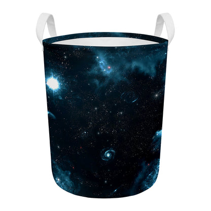 Deep Space Print Round Laundry Basket