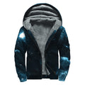 Deep Space Print Sherpa Lined Zip Up Hoodie