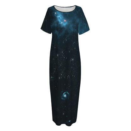 Deep Space Print Short Sleeve Long Nightdress