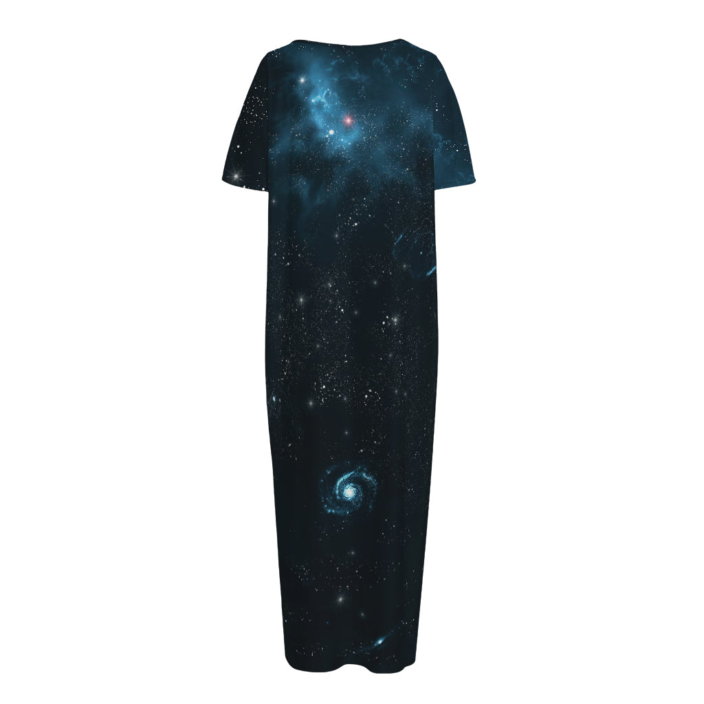 Deep Space Print Short Sleeve Long Nightdress