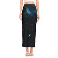 Deep Space Print Side Slit Maxi Skirt