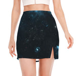 Deep Space Print Side Slit Mini Skirt