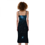 Deep Space Print Slim Fit Midi Cami Dress