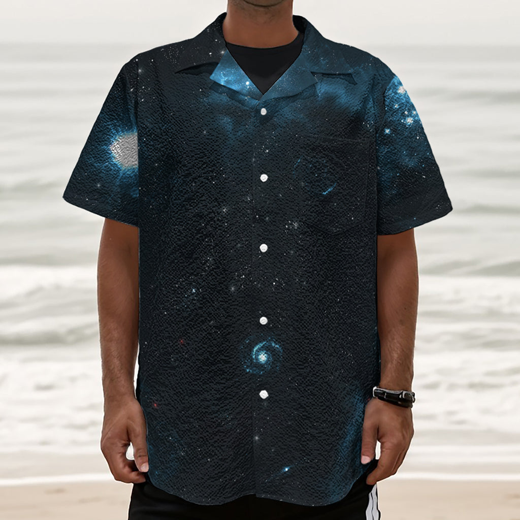 Deep Space Print Textured Short Sleeve Shirt