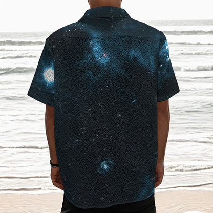 Deep Space Print Textured Short Sleeve Shirt