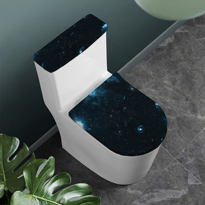 Deep Space Print Toilet Lid And Tank Cover Set