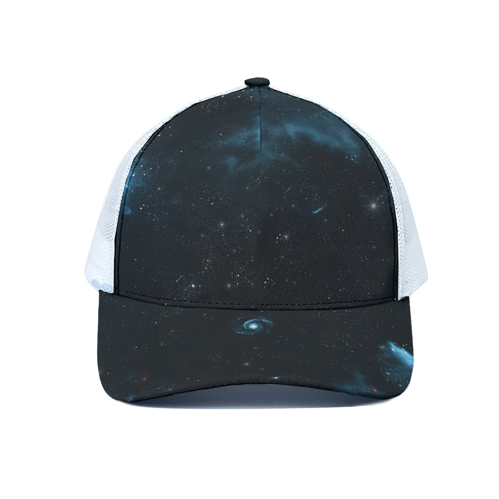 Deep Space Print White Mesh Trucker Cap