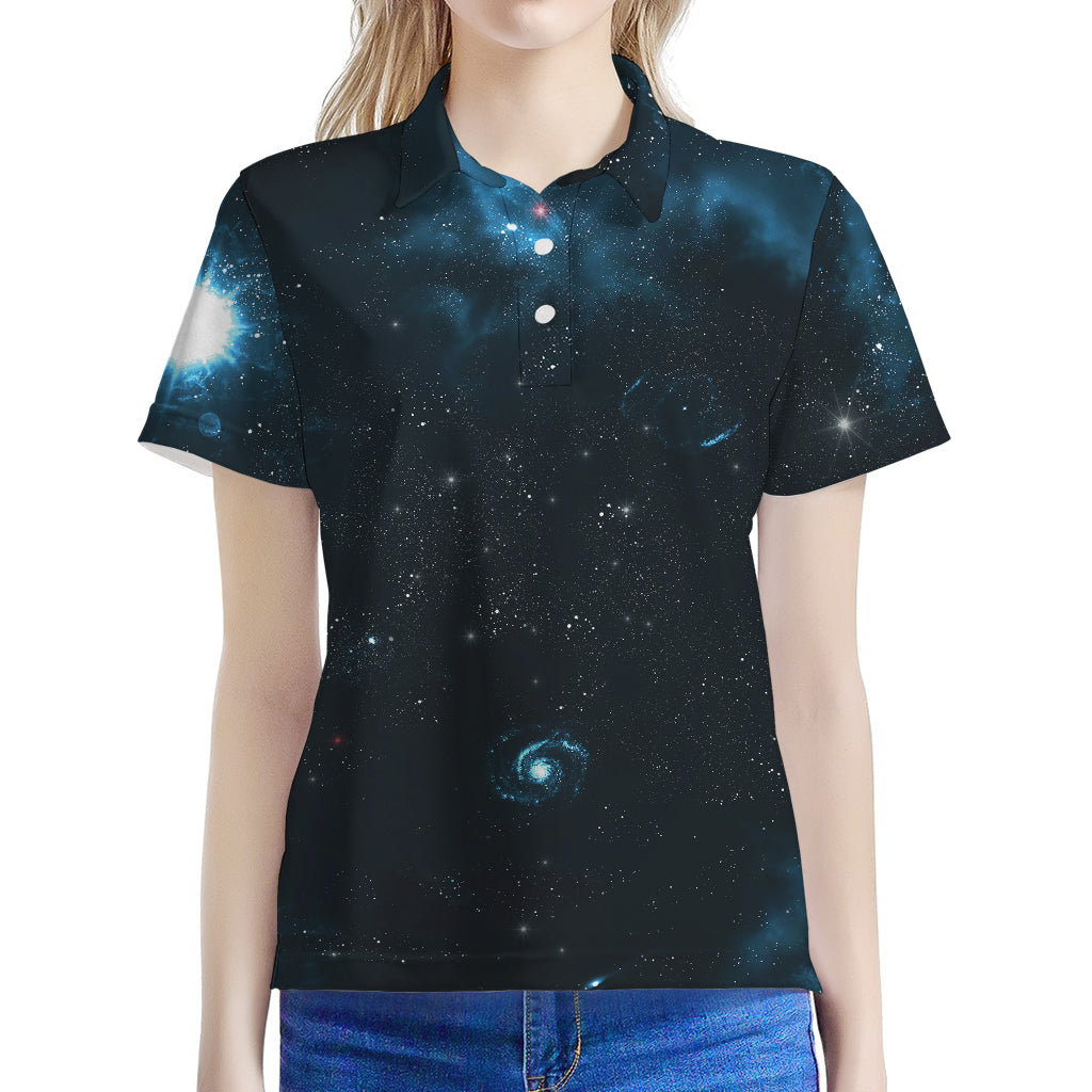 Deep Space Print Women's Polo Shirt