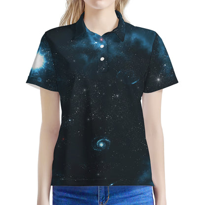 Deep Space Print Women's Polo Shirt