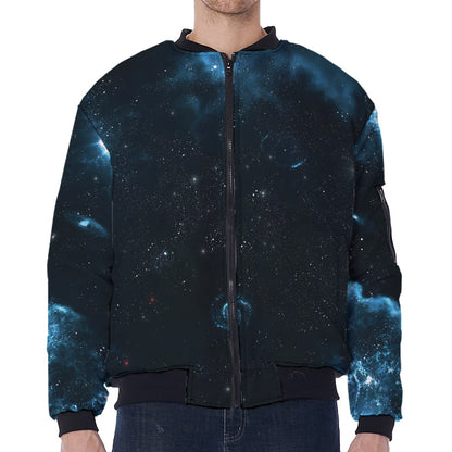 Deep Space Print Zip Sleeve Bomber Jacket