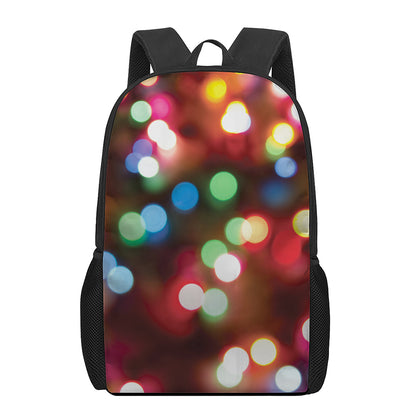 Defocused Christmas Lights Print 17 Inch Backpack