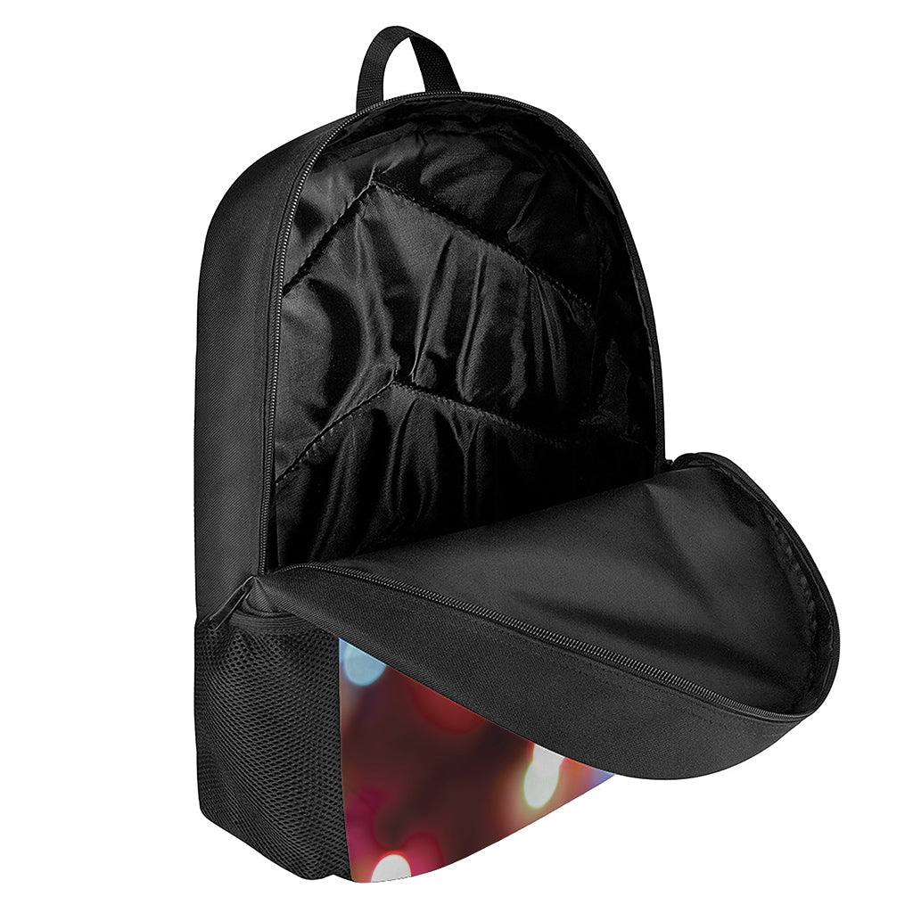 Defocused Christmas Lights Print 17 Inch Backpack